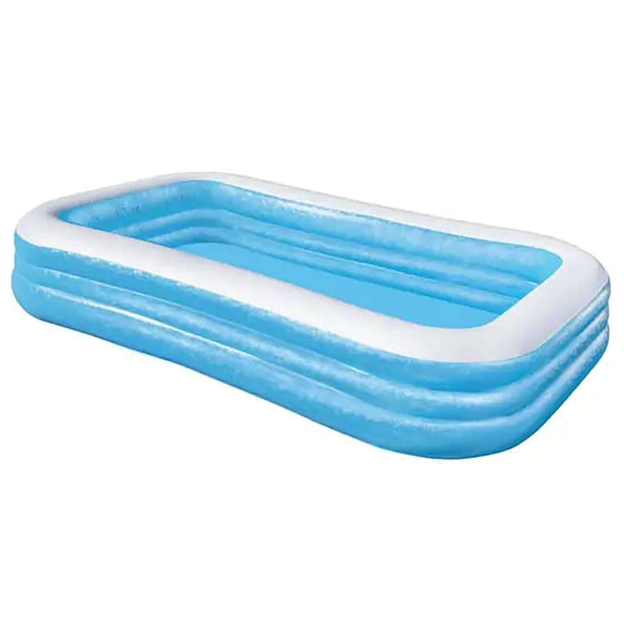 Bestway H2OGO! Blue Rectangular Family Pool - 10' x 6' x 22", Inflatable Outdoor Splash Pool, Wide Side Walls, Easy Drain